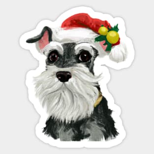 Cute Miniature Schnauzer Drawing Sticker